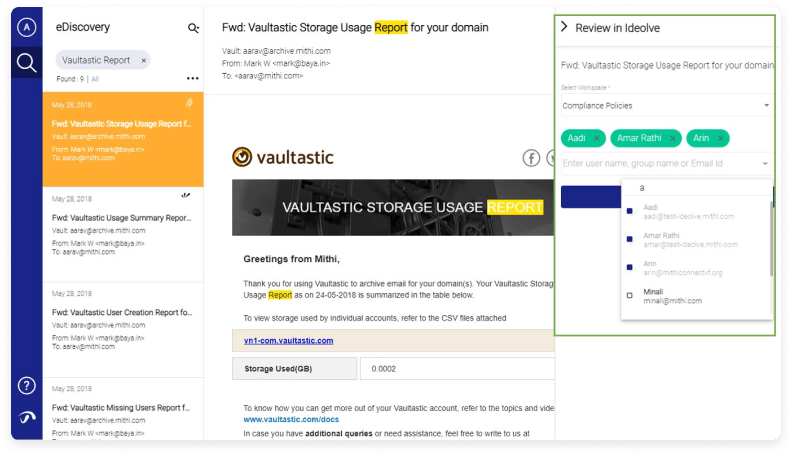 How Vaultastic Works -Flag emails with potential violations