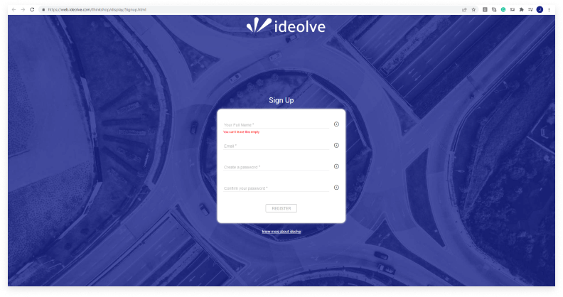 Sign up -Ideolve